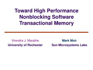 Toward High Performance Nonblocking Software Transactional Memory