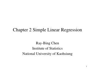 Chapter 2 Simple Linear Regression