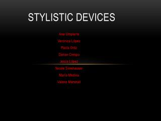 Stylistic Devices