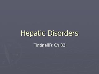 Hepatic Disorders