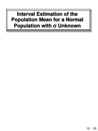 Interval Estimation of the Population Mean for a Normal Population with s Unknown
