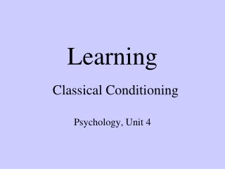 Learning Classical Conditioning