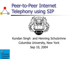Peer-to-Peer Internet Telephony using SIP