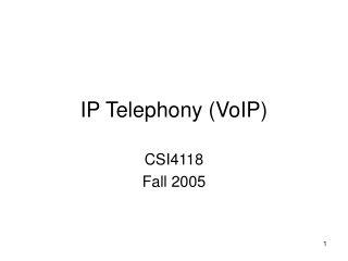 IP Telephony (VoIP)