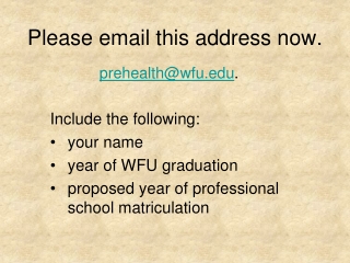 Please email this address now.