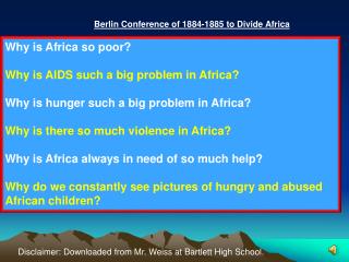 Ppt Berlin Conference Of 1884 1885 To Divide Africa Powerpoint Presentation Id 3109768