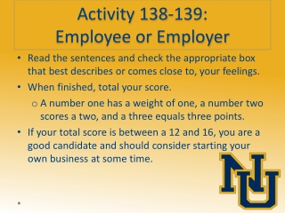 Activity 138-139: Employee or Employer