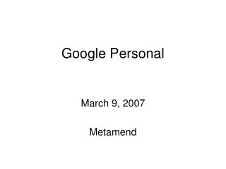 Google Personal