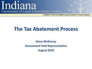 The Tax Abatement Process