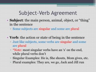 PPT - 10 Simple Rules: Subject-Verb Agreement PowerPoint Presentation ...