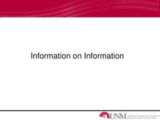 Information on Information