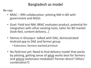 Bangladesh as model
