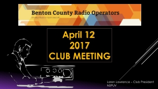 April 12 2017 CLUB MEETING