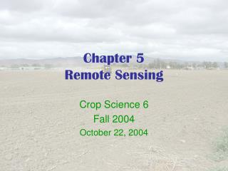 Chapter 5 Remote Sensing