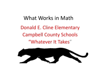 What Works in Math