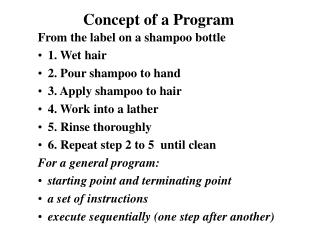 Concept of a Program