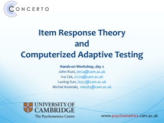 Item Response Theory and Computerized Adaptive Testing