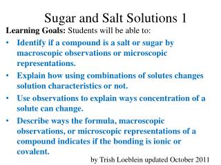 Sugar and Salt Solutions 1