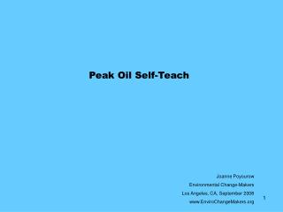 Peak Oil Self-Teach