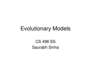 Evolutionary Models