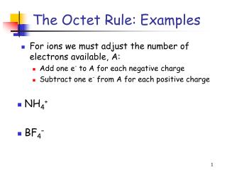 The Octet Rule: Examples