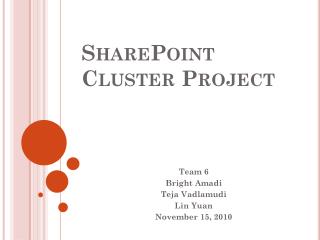 SharePoint Cluster Project
