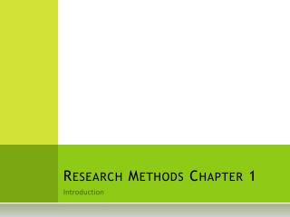 advanced research methodology chapter 1 ppt