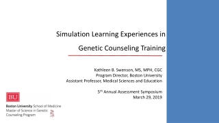 Simulation Learning Experiences in Genetic Counseling Training