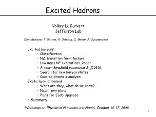 Excited Hadrons