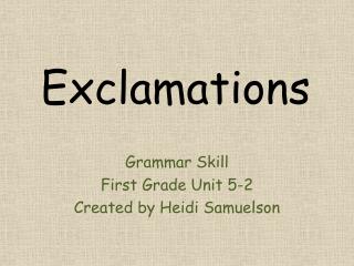 Exclamations
