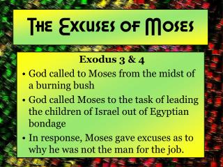 The Excuses of Moses