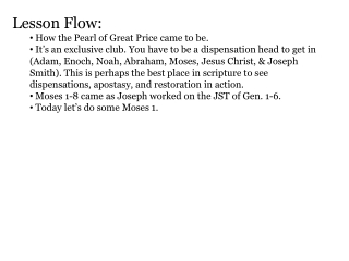 Lesson Flow: How the Pearl of Great Price came to be.