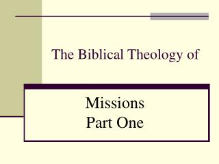 The Biblical Theology of