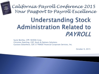 Understanding Stock Administration Related to PAYROLL