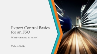Export Control Basics for an FSO