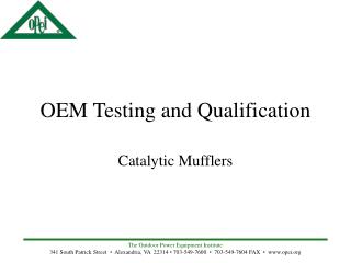 OEM Testing and Qualification