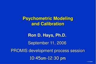 Psychometric Modeling and Calibration