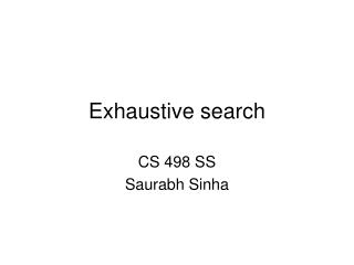 Exhaustive search