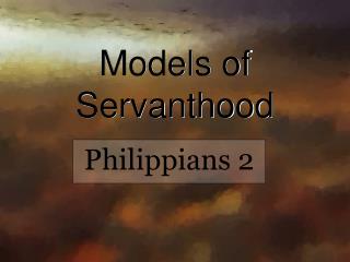 Models of Servanthood