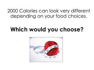 2000 Calories can look very different depending on your food choices. Which would you choose?