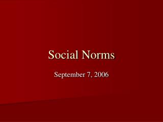 Social Norms