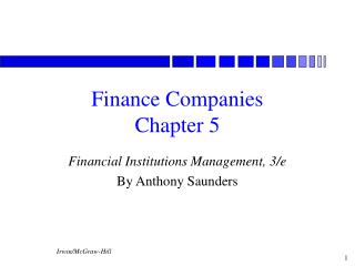 Finance Companies Chapter 5