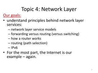 Topic 4 : Network Layer
