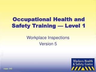 Occupational Health and Safety Training — Level 1