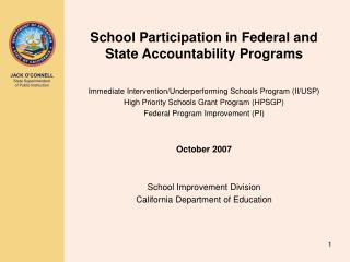 School Participation in Federal and State Accountability Programs