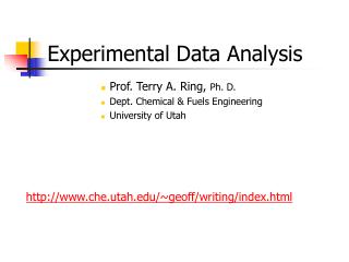 Experimental Data Analysis