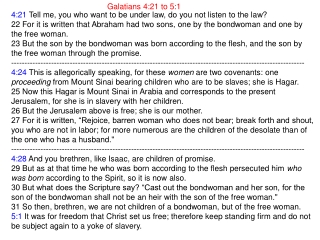 Galatians 4:21 to 5:1