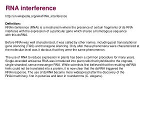 RNA interference