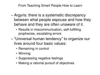 From Teaching Smart People How to Learn