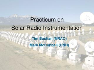 Practicum on Solar Radio Instrumentation